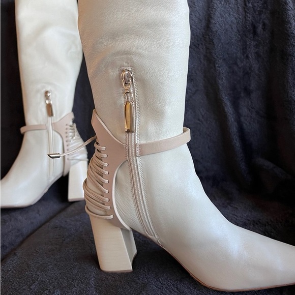 Daniella Shevel Shoes - Daniella Shevel Women's Nela Stretch Leather Knee-High Harness Boots